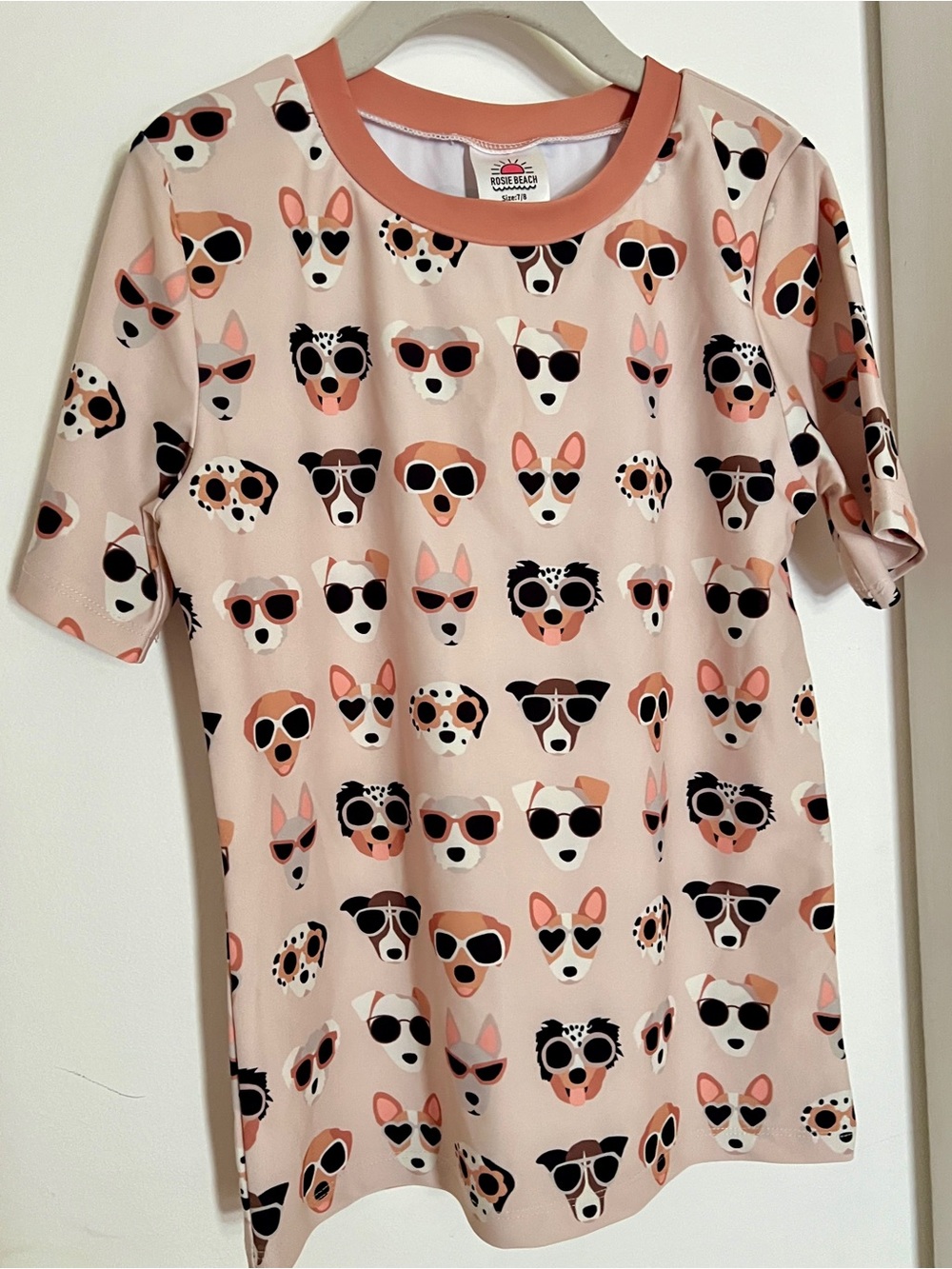 Rosie Beach Taylor Joelle Dog Print Short Sleeve Swim shirt